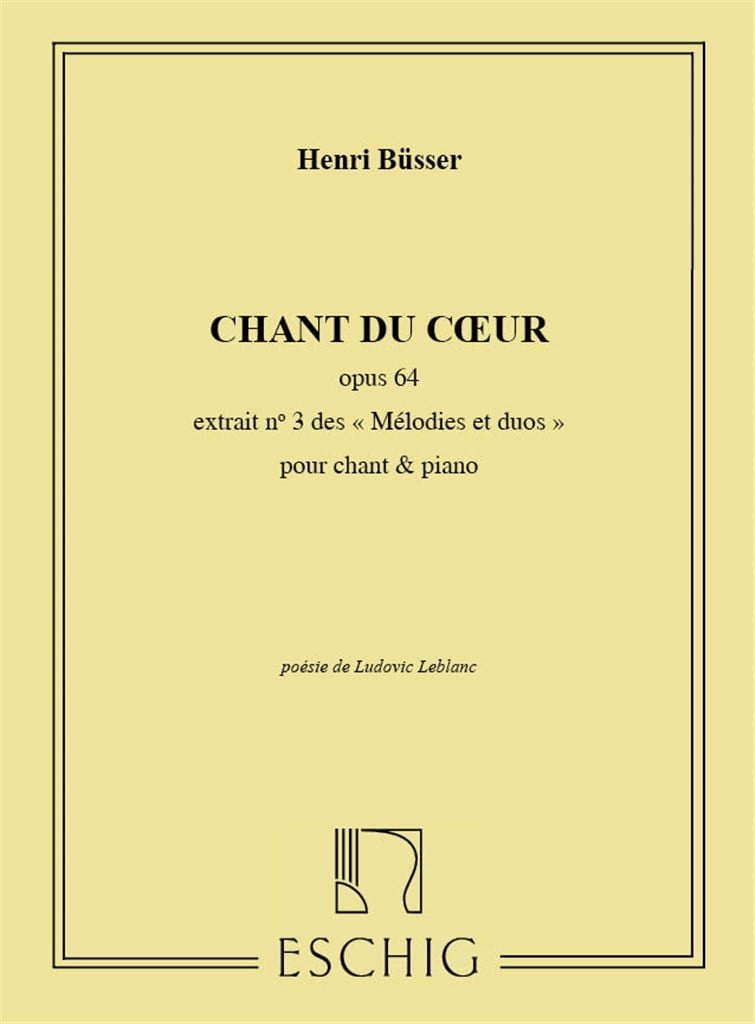 Chant Du Coeur Op 64 N 3 Cht-Piano (Leblanc